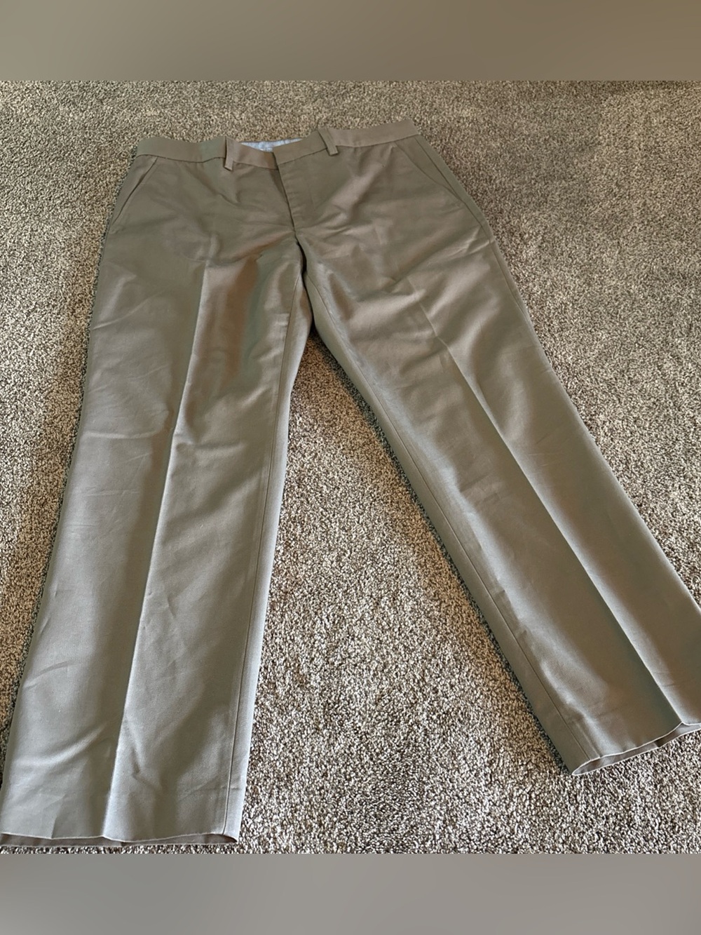 J Crew Mens Chino Pants  Sz 34x30  Straight Leg Trousers Flat Front Cocoa NWOT